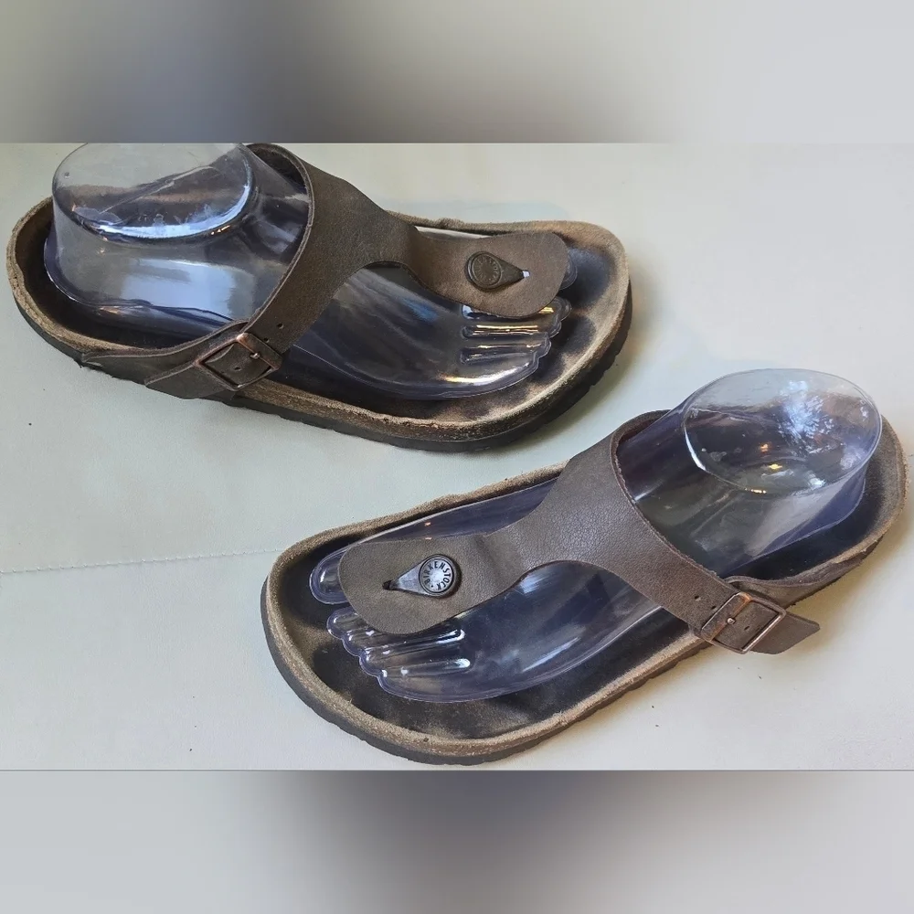 Birkenstock Gizeh Browm Flip Flop Thong Sandal Women Size 41 US 10-10.5 - Picture 1 of 9